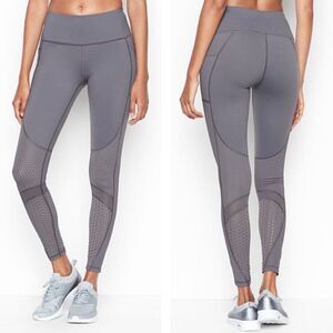 Victoria Secret Sport VSX Knockout Grey Perforated Mesh Leggings Size Small